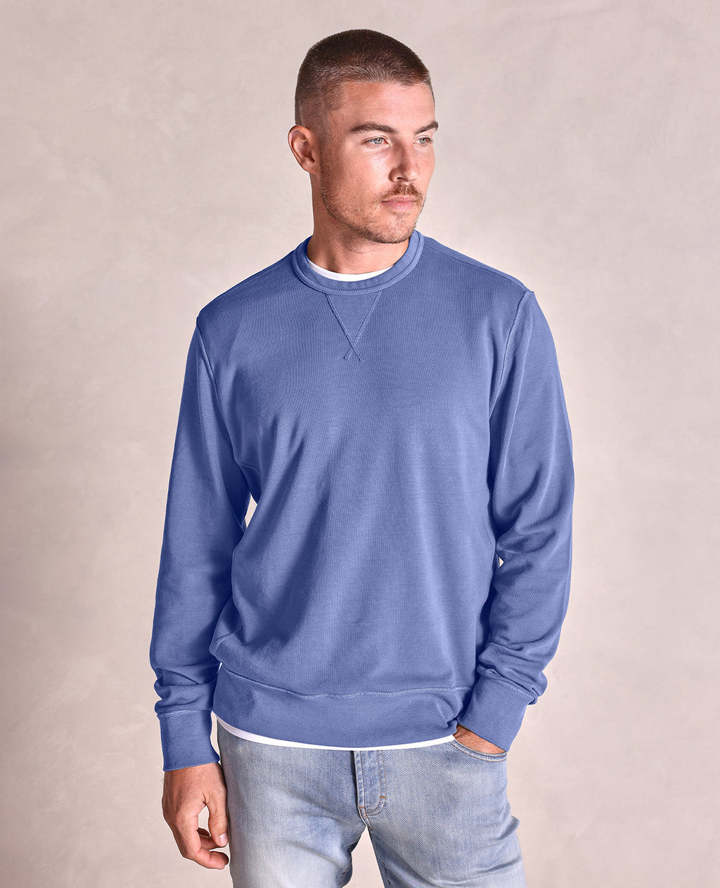 The Montauk - Garment Washed Sweatshirt - Blue
